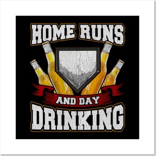Home Runs And Day Drinking Baseball Sports Posters and Art